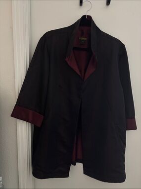 Burgundy Blazer Jacket with lighter contrasting Lining